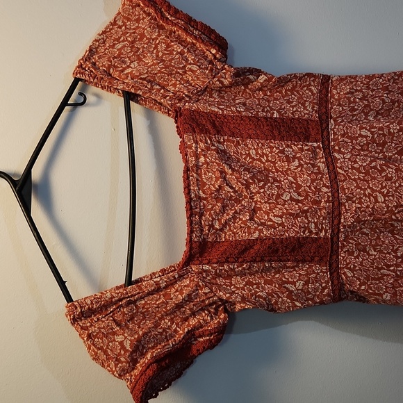 American Eagle size XS red floral mini dress lace floral summer 4th Of July - Picture 3 of 13